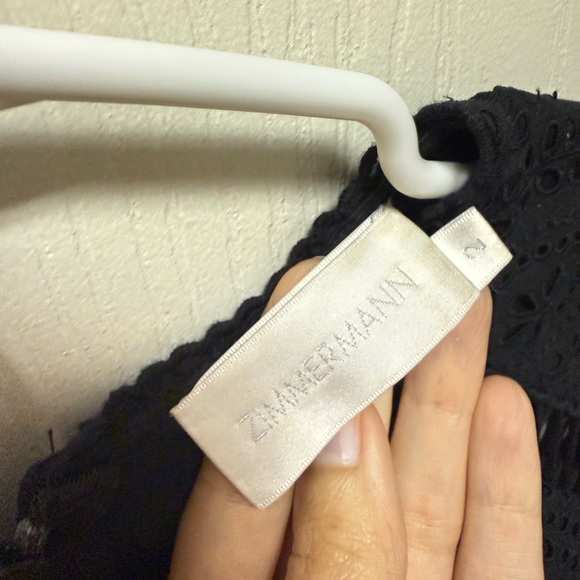 Zimmermann Black Eyelet Long Sleeve Dress - Picture 4 of 6